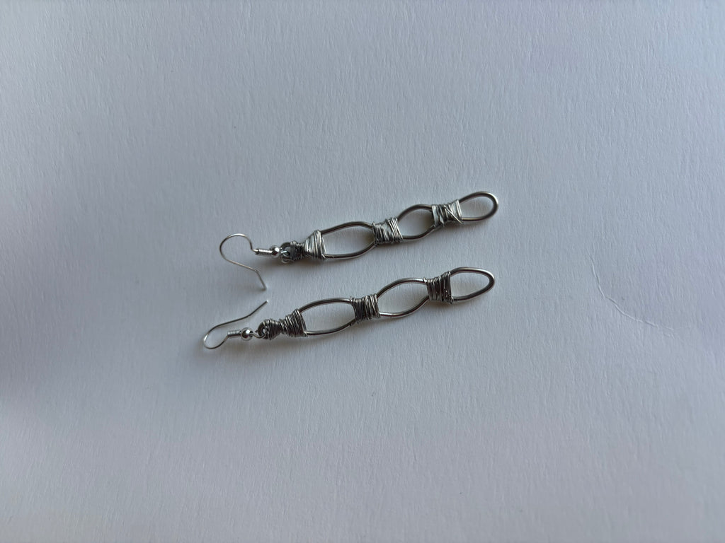 Handmade Triple Hoop Drop Earrings | Elegant Flowing Statement Design