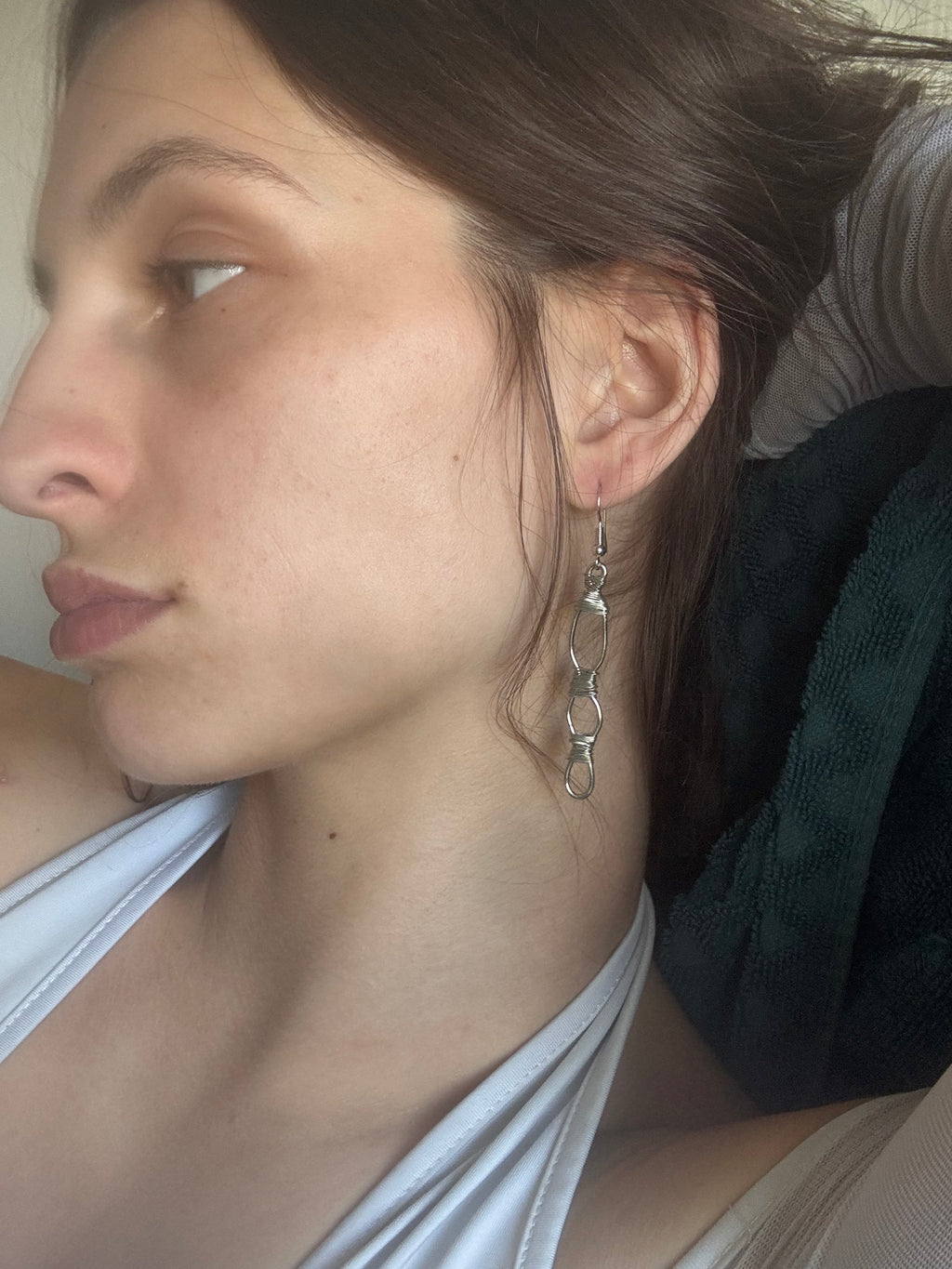 Handmade Triple Hoop Drop Earrings | Elegant Flowing Statement Design