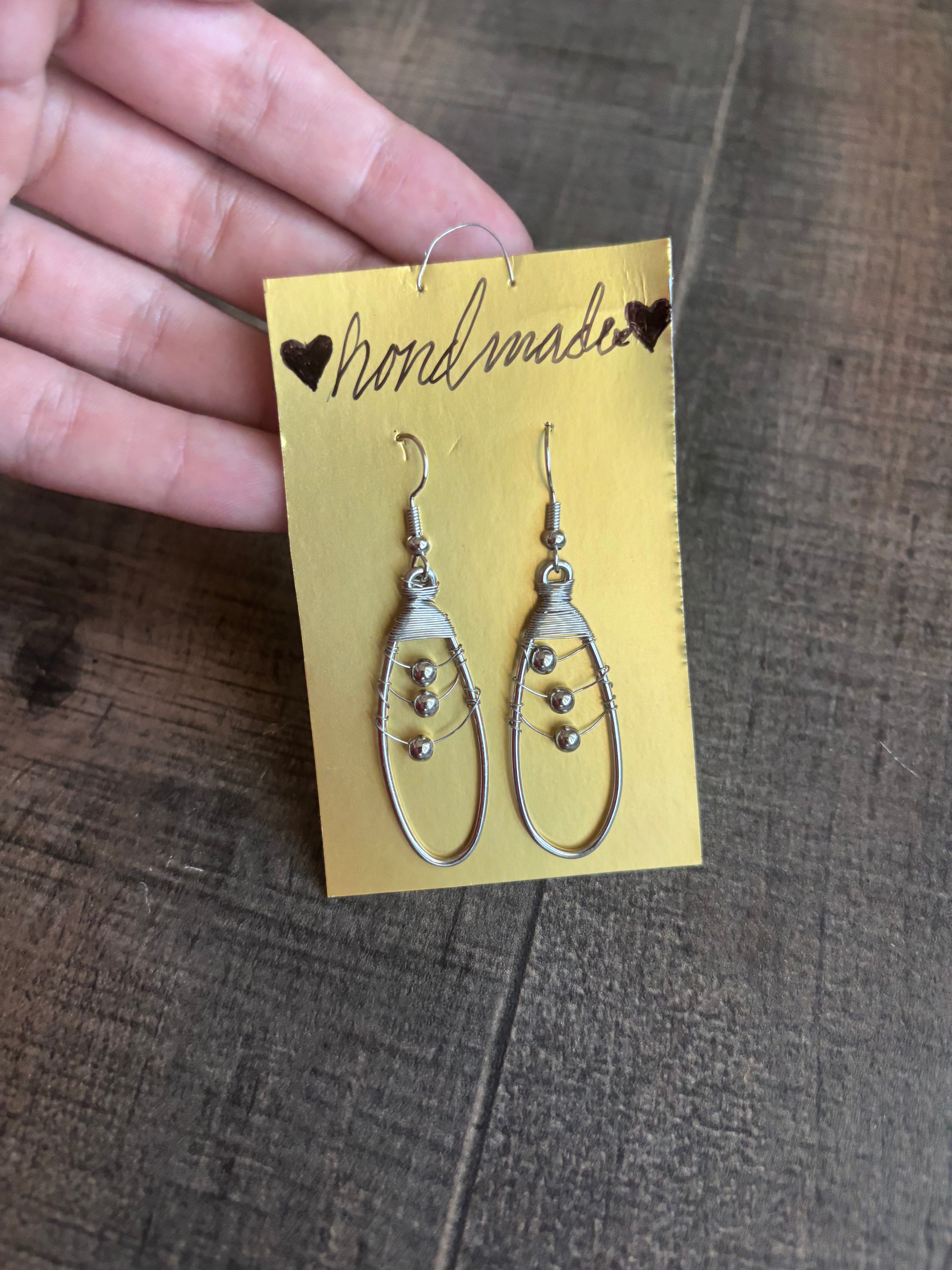 Handmade Silver Space Earrings