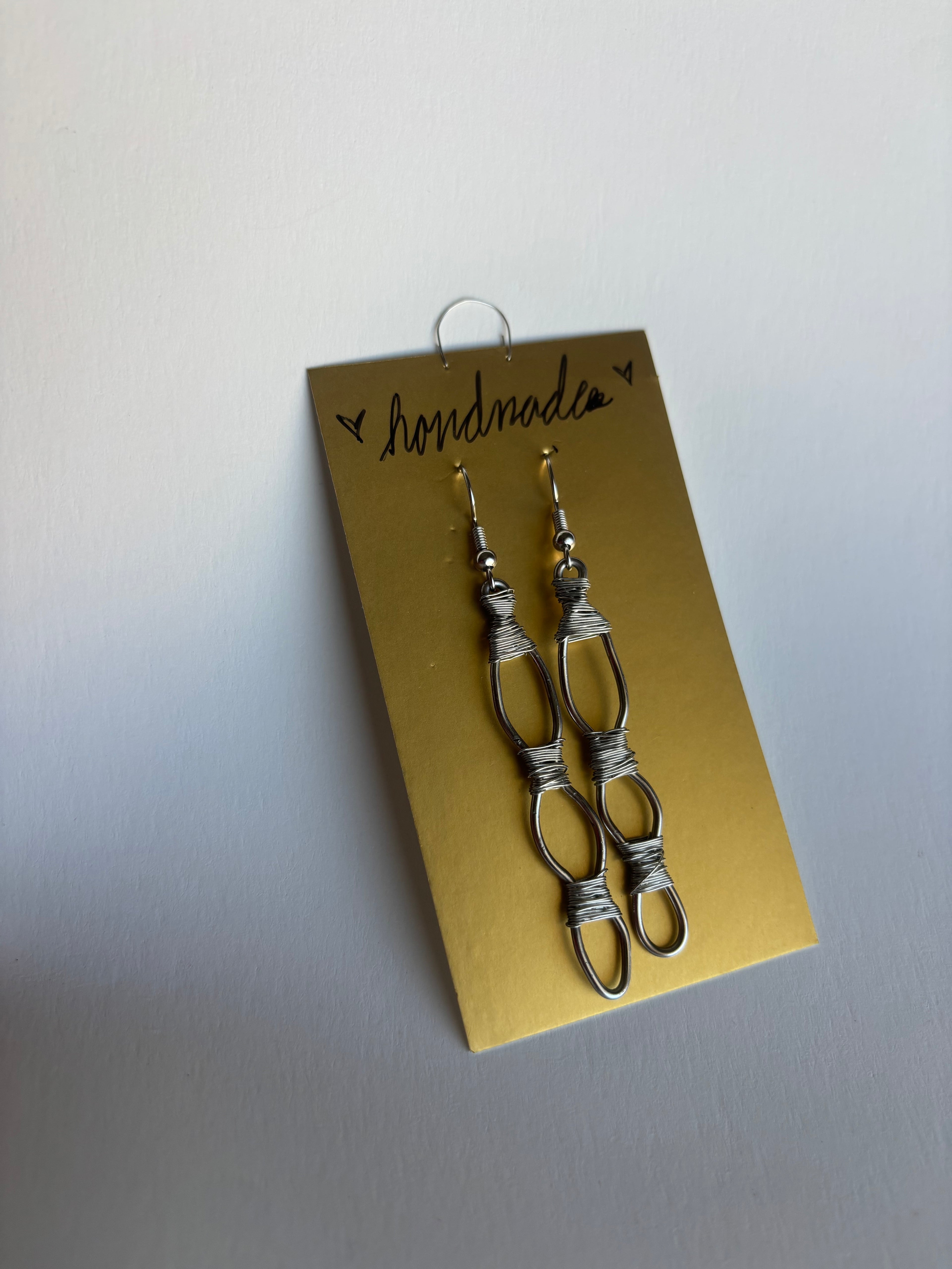 Handmade Triple Hoop Drop Earrings | Elegant Flowing Statement Design