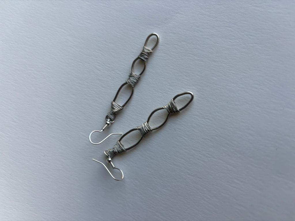 Handmade Triple Hoop Drop Earrings | Elegant Flowing Statement Design