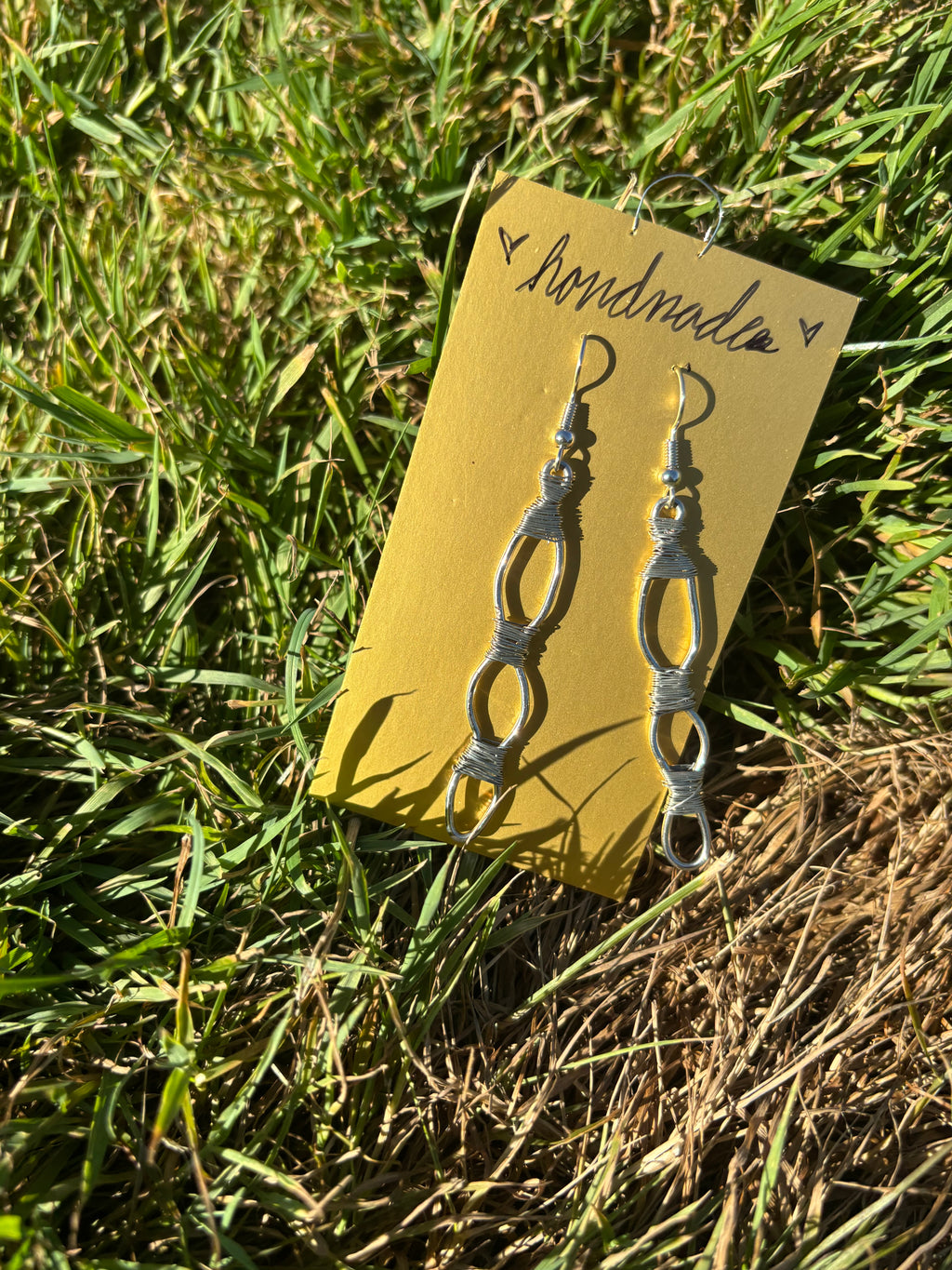 Handmade Triple Hoop Drop Earrings | Elegant Flowing Statement Design