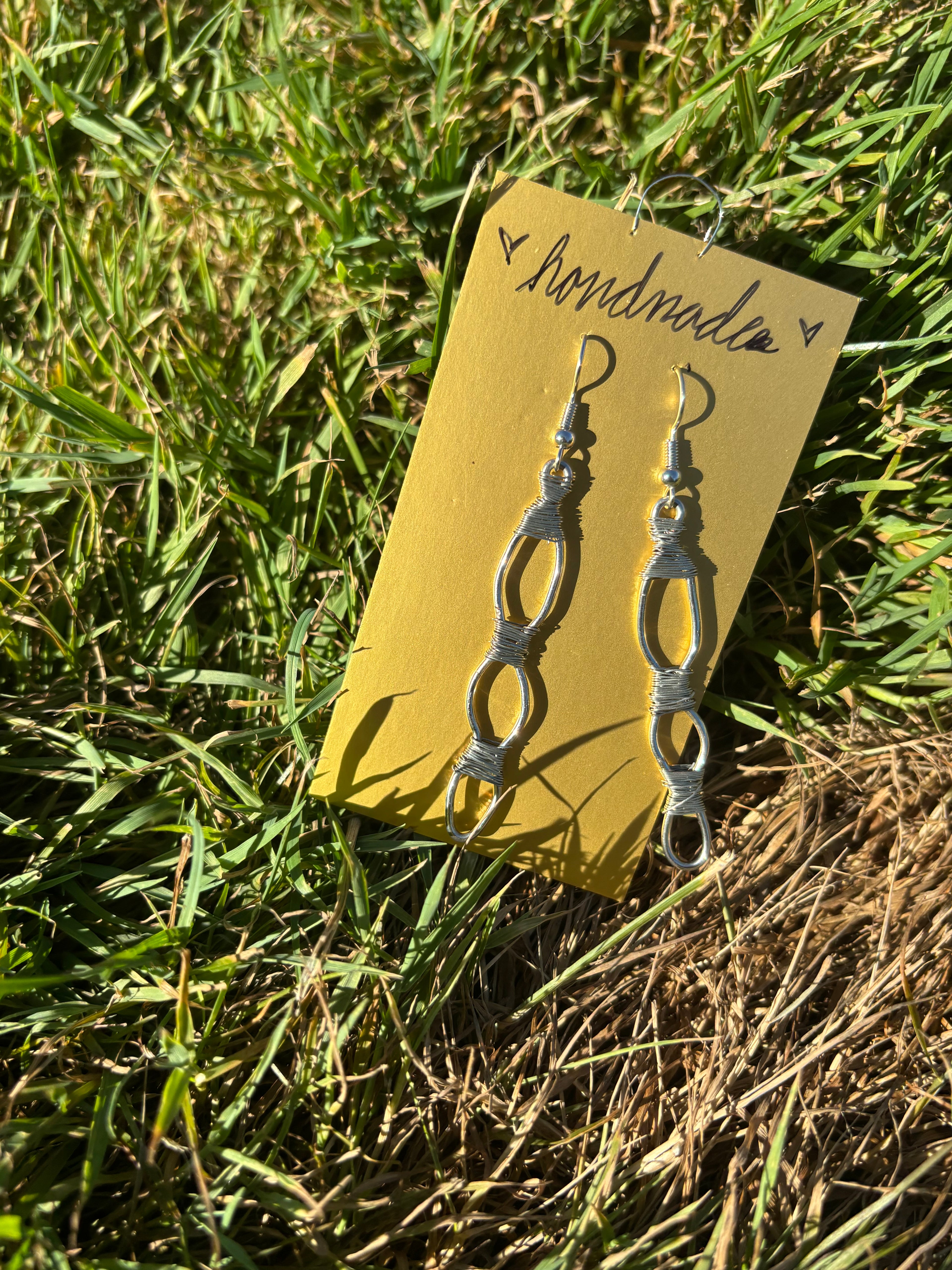 Handmade Triple Hoop Drop Earrings | Elegant Flowing Statement Design